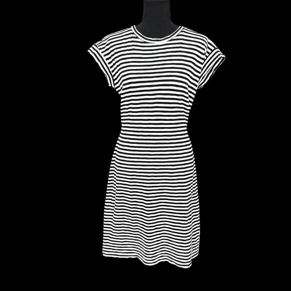 J.Crew Dresses & Skirts - J.Crew Factory Cotton T-Shirt Dress XL Black White Sustainable Nautical French